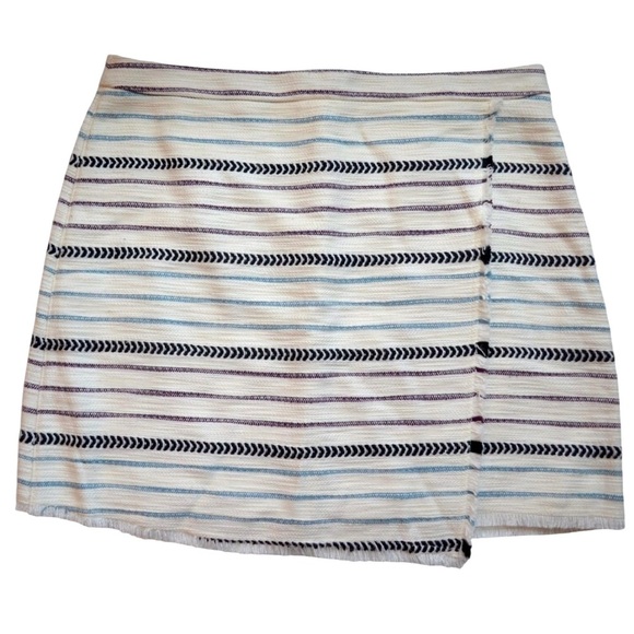 Loft Fringe Stripe Skirt Women’s Size 4 White Black Office Teacher Workwear - Picture 4 of 8